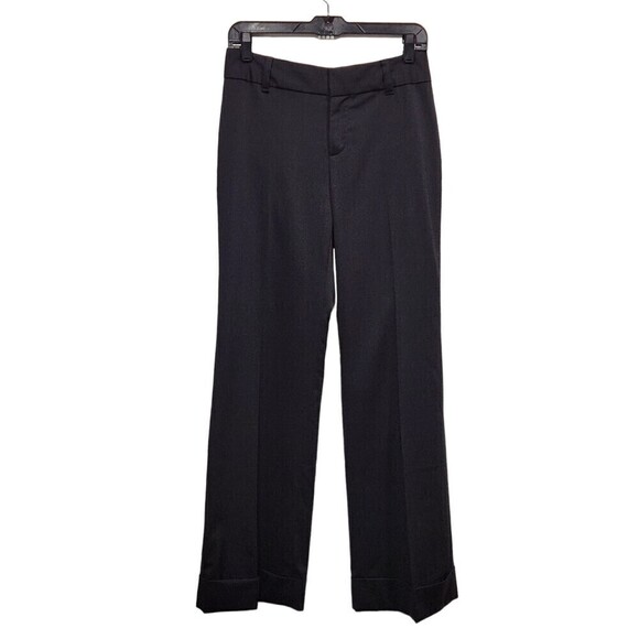 GAP Stretch Wool Blend Black Straight Leg Wide Cuff Career Trouser Pants, 2 - Picture 1 of 7